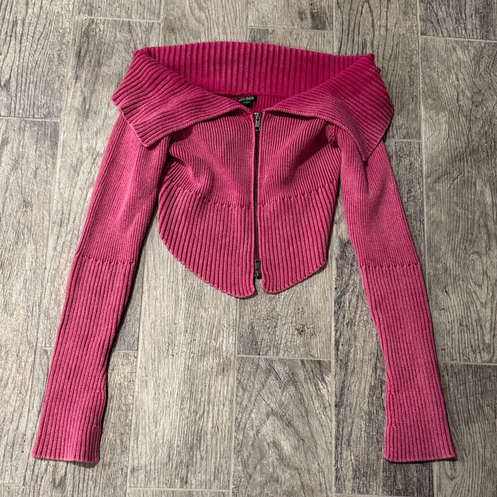 Wild Fable Off-Shoulder Pink Sweater